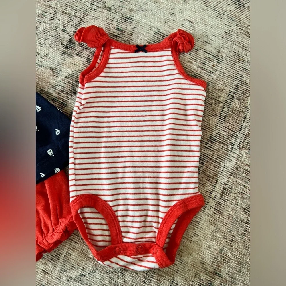 Carter's Navy and Red Baby Girl Matching Set